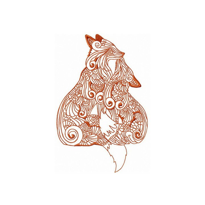 Mosaic foxes embroidery design - Embroidery Design