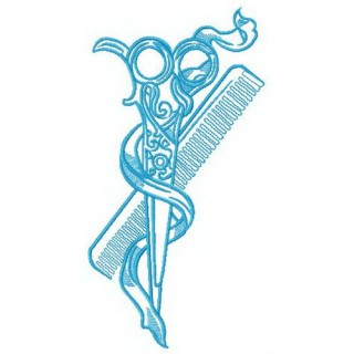 Scissors and comb embroidery design - Embroidery Design
