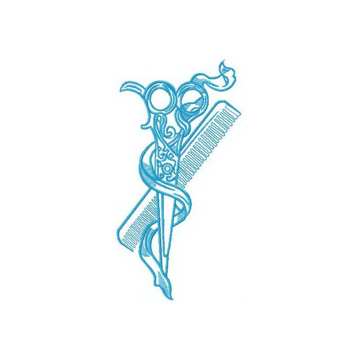 Scissors and comb embroidery design - Embroidery Design