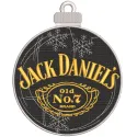 Embroidery design preview of a Jack Daniels Christmas ball pattern with festive elements and vibrant colors.