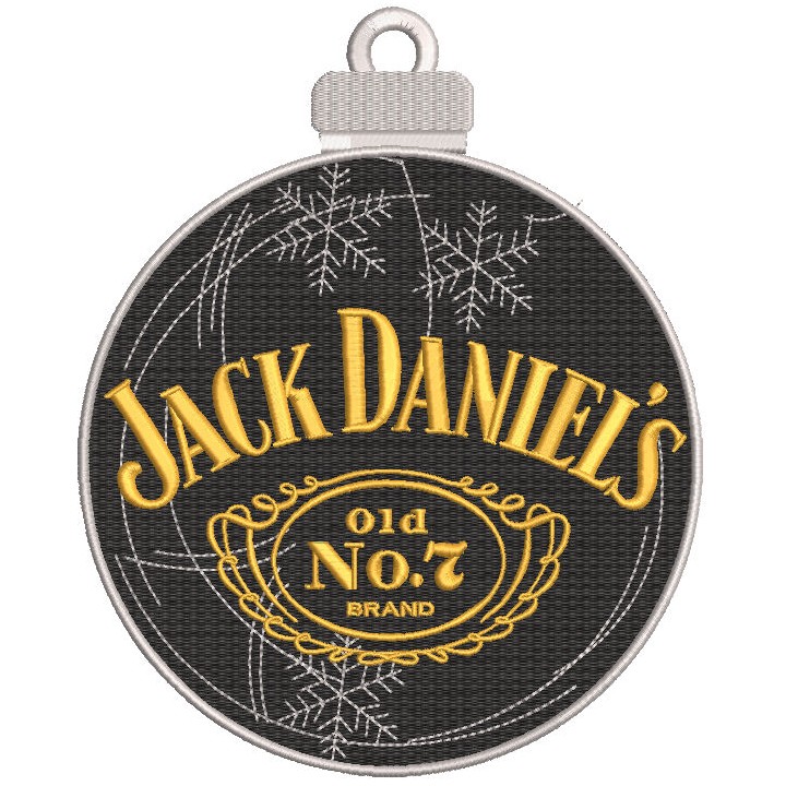Jack Daniels Chrsitmas ball embroidery design - Embroidery Design