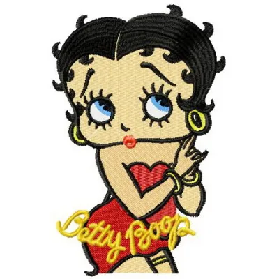 Betty Boop coquette 2 embroidery design featuring a charming, playful motif perfect for stitching on apparel and accessories.