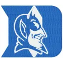 Duke Blue Devils logo embroidery design featuring the iconic mascot, ideal for stitching on apparel and accessories.