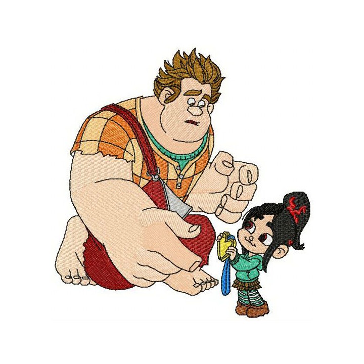 Ralph and Vanellope von Schweetz embroidery design - Embroidery Design