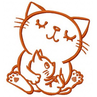 Cat's family 3 embroidery design - Embroidery Design