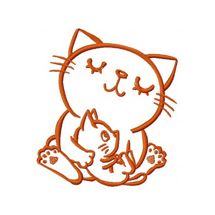 Cat's family 3 embroidery design - Embroidery Design