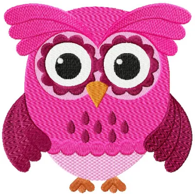 Preview of the Cute Owl 2 embroidery design, showcasing a charming owl motif for creative stitching projects.