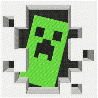 Minecraft Creeper in your door embroidery design - Embroidery Design