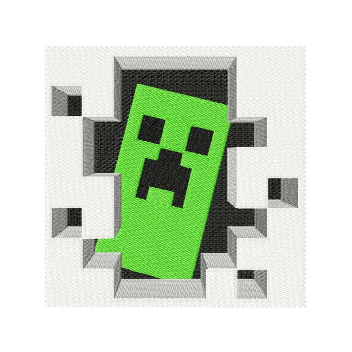 Minecraft Creeper in your door embroidery design - Embroidery Design