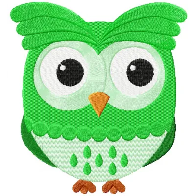 Cute owl embroidery design featuring a whimsical owl motif, ideal for stitching on t-shirts and tote bags.