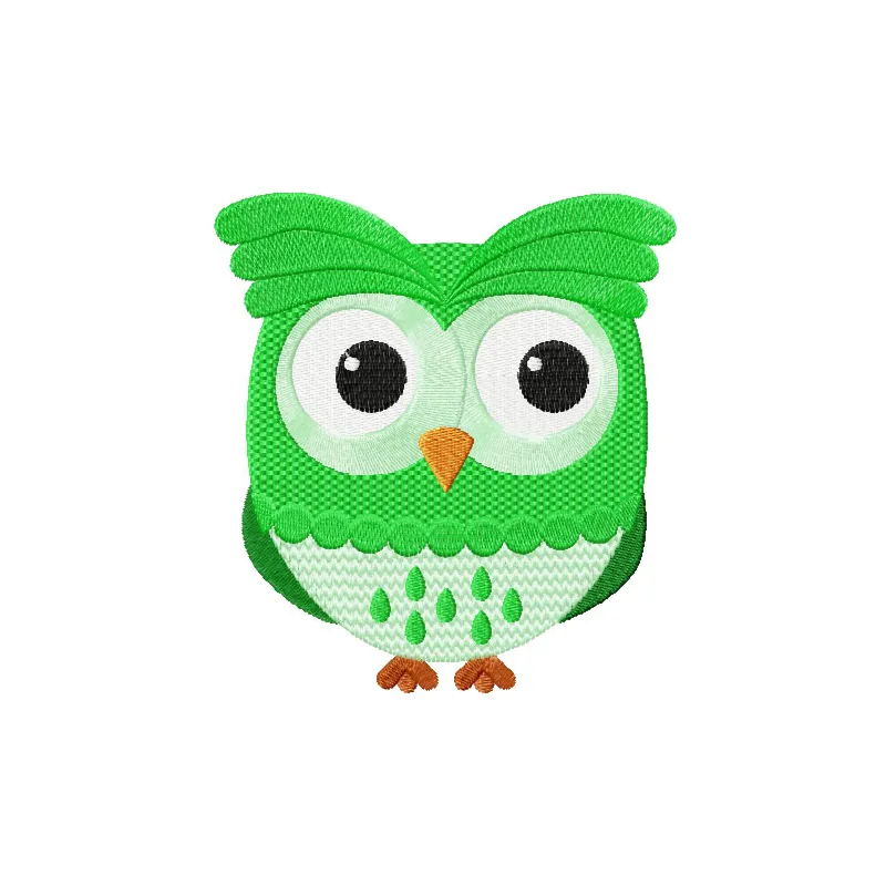 Cute owl embroidery design featuring a whimsical owl motif, ideal for stitching on t-shirts and tote bags.