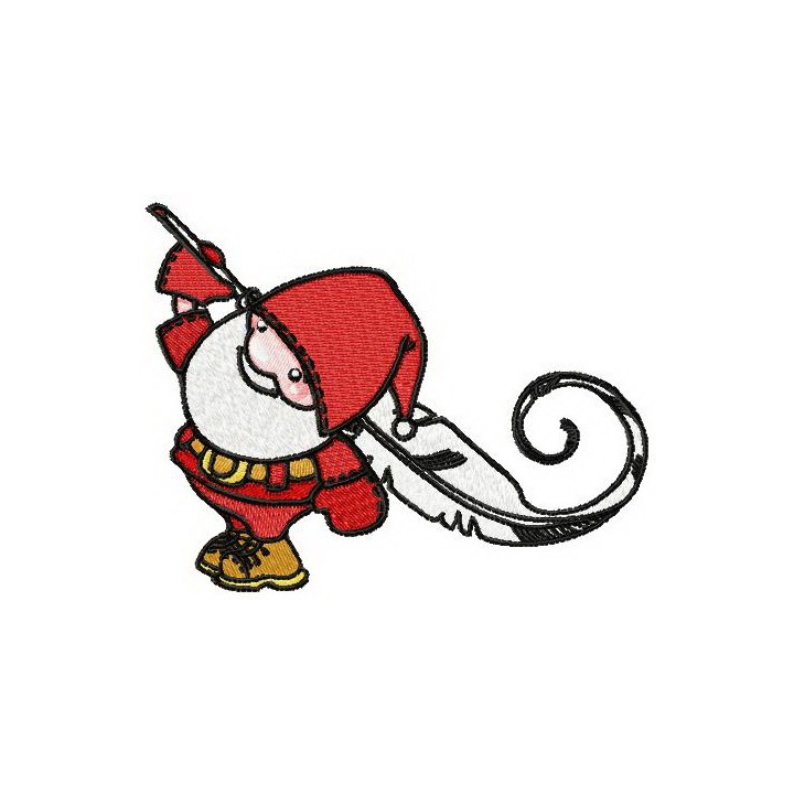 Santa writing 2 embroidery design - Embroidery Design