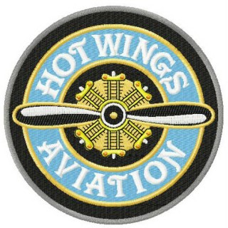 Hot wings aviation embroidery design - Embroidery Design