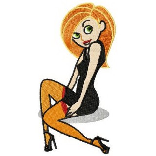 Seductive Kim Possible embroidery design - Embroidery Design