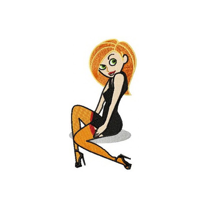 Seductive Kim Possible embroidery design - Embroidery Design