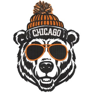 Chicago Bear sunglasses embroidery design - Embroidery Design