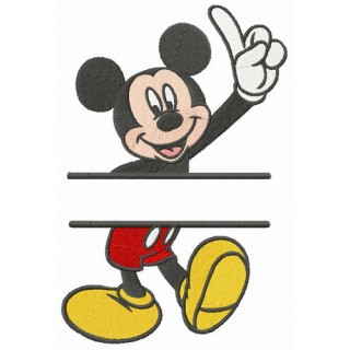 Mickey number one monogram embroidery design - Embroidery Design