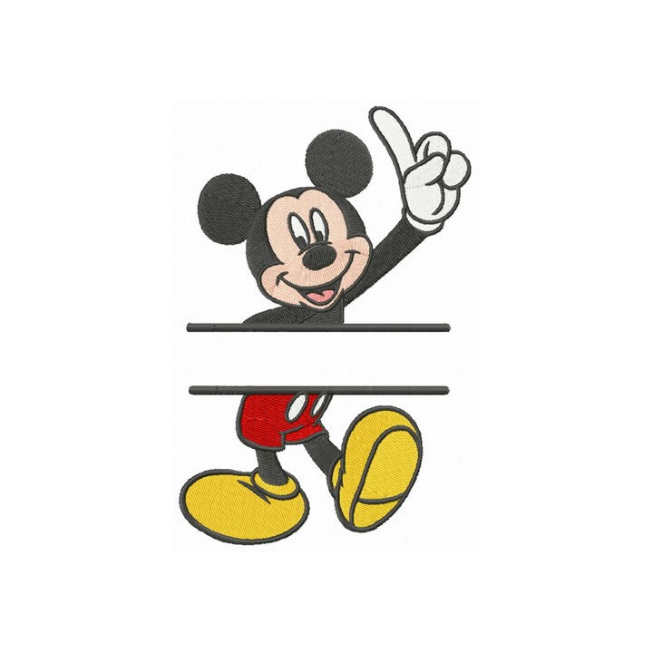 Mickey number one monogram embroidery design - Embroidery Design