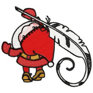 Santa writing embroidery design - Embroidery Design