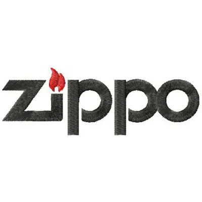 Preview of Zippo logo embroidery design, showcasing intricate stitching patterns for hobby projects.