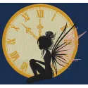 Preview of a fairy Christmas clock embroidery design showcasing intricate details and vibrant colors.