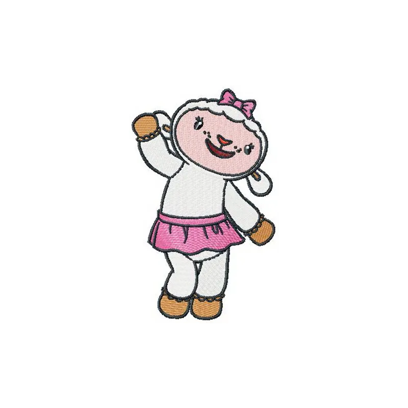 Lambie 2 embroidery design from Doc McStuffins, showcasing a delightful stitched motif for children's apparel.