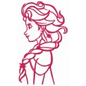 Young Elsa embroidery design featuring a whimsical character from Frozen, ideal for stitching on t-shirts and hoodies.