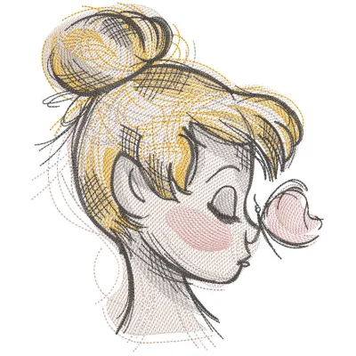 Preview of Tinkerbell vibe embroidery design showcasing vibrant colors and detailed stitching.