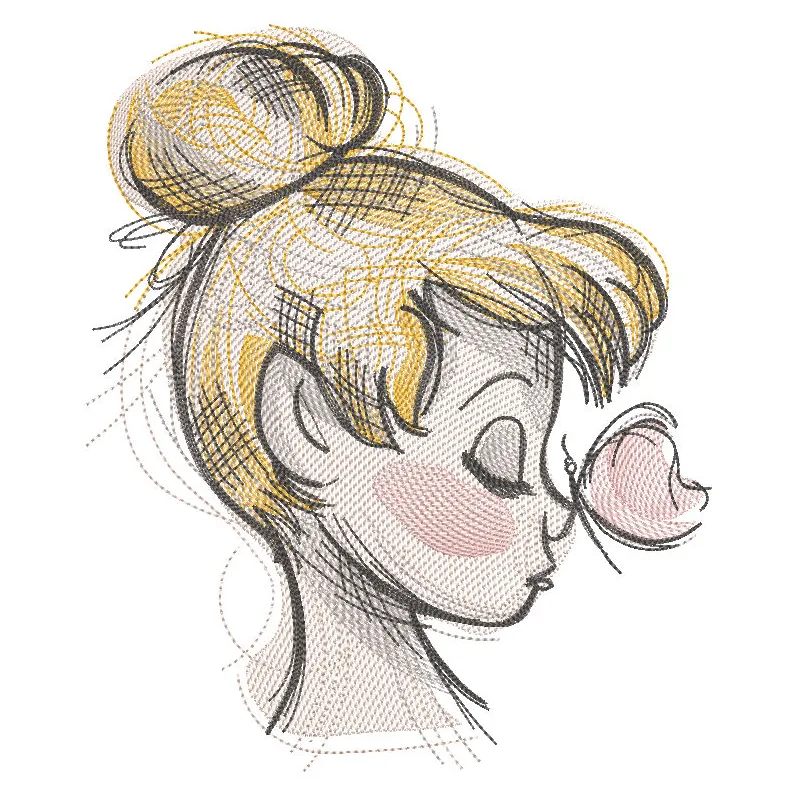 Preview of Tinkerbell vibe embroidery design showcasing vibrant colors and detailed stitching.