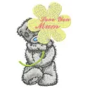 Preview of Teddy Bear Love You Mum embroidery design, a sweet stitched motif perfect for gifts or home decor.