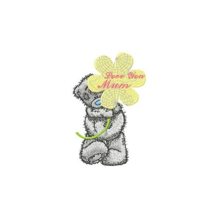 Teddy bear love you mum embroidery design - Embroidery Design