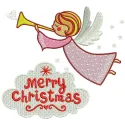 Preview of a Christmas angel embroidery design showcasing intricate details for festive stitching projects.