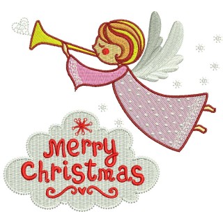 Christmas angel embroidery design - Embroidery Design