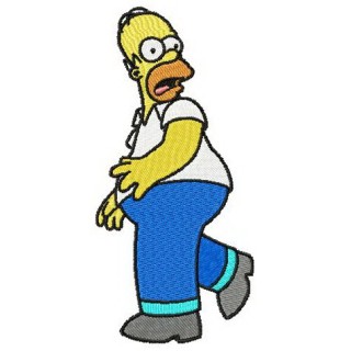 Homer Simpson scared embroidery design - Embroidery Design