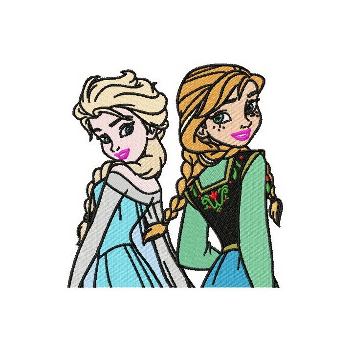Frozen sisters embroidery design - Embroidery Design
