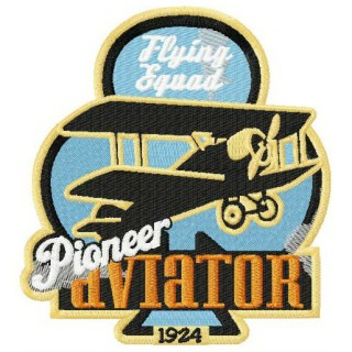 Pioneer aviator embroidery design - Embroidery Design