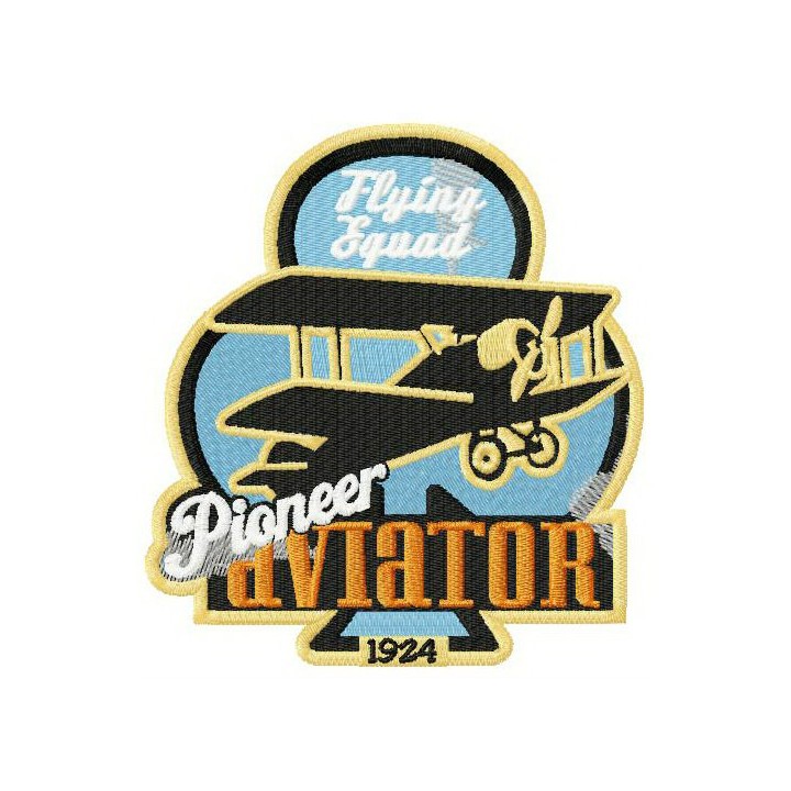 Pioneer aviator embroidery design - Embroidery Design