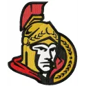 Ottawa Senators logo embroidery design showcased on fabric, ideal for hockey fans and stitching enthusiasts.