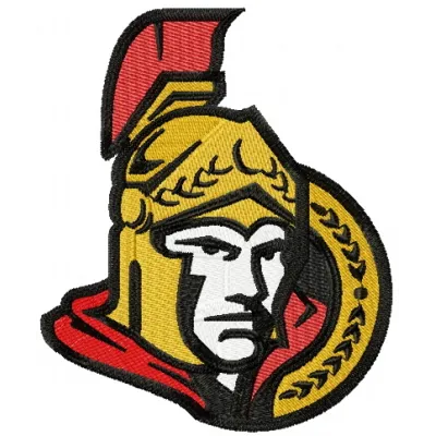 Ottawa Senators logo embroidery design showcased on fabric, ideal for hockey fans and stitching enthusiasts.