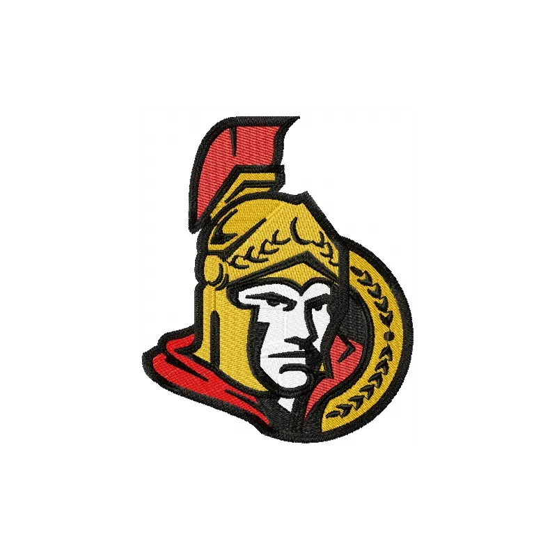 Ottawa Senators logo embroidery design showcased on fabric, ideal for hockey fans and stitching enthusiasts.