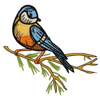 Eurasian blue tit embroidery design - Embroidery Design