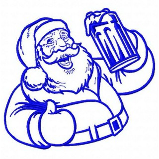Santa with beer 3 embroidery design - Embroidery Design