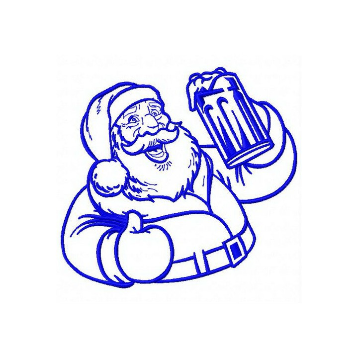 Santa with beer 3 embroidery design - Embroidery Design