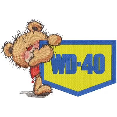 Preview of the Teddy bear love W-40 embroidery design featuring a cute teddy bear with hearts.