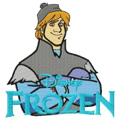Kristoff Bjorgman embroidery design from Frozen, showcasing a charming stitched motif for various fabric projects.