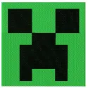 Minecraft Creeper embroidery design featuring a pixelated green character, perfect for t-shirts and hoodies.