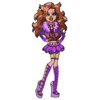 Clawdeen Wolf embroidery design - Embroidery Design