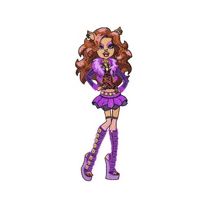 Clawdeen Wolf embroidery design - Embroidery Design