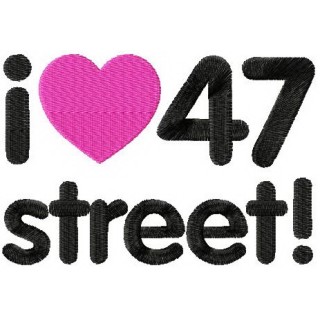 I love 47street embroidery design - Embroidery Design