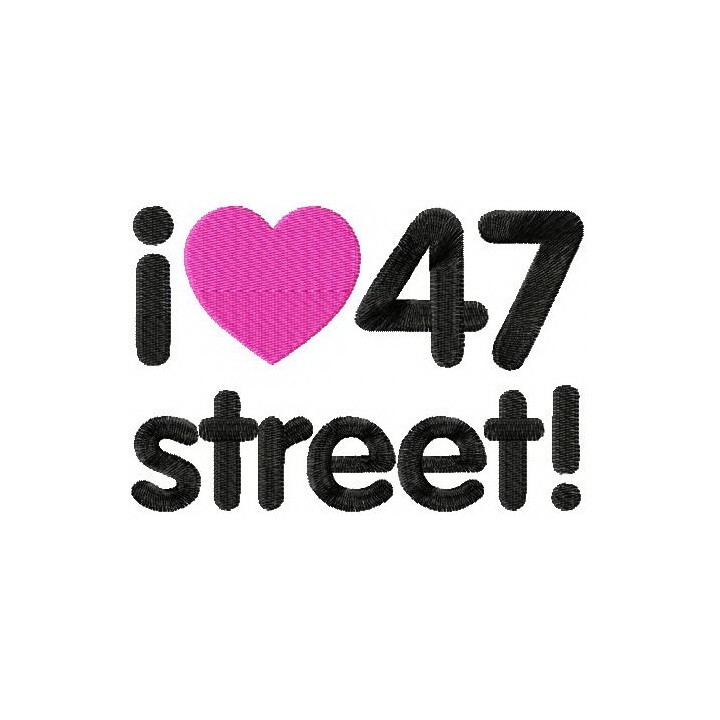 I love 47street embroidery design - Embroidery Design